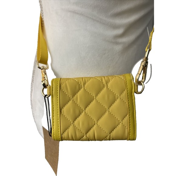 Steve Madden Embossed Yellow Mulberry B Slim  Wallet Wristlet Crossbody - Picture 3 of 3